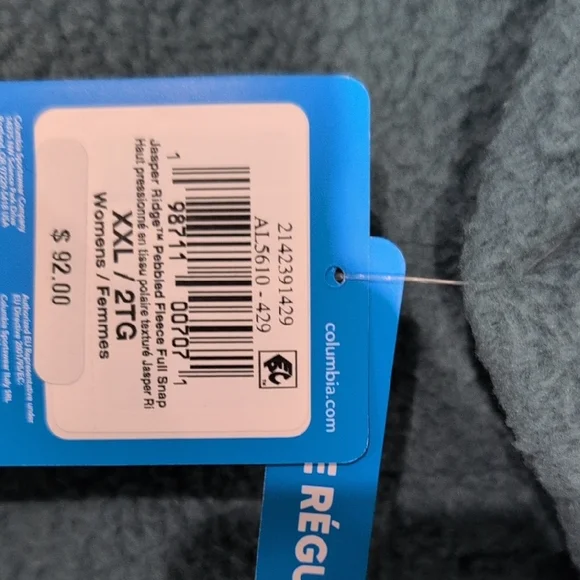 Columbia Women's Jasper Ridge Pebbled Fleece Full Snap Teal Teddy Jacket - Picture 9 of 11